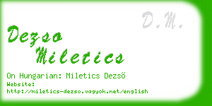 dezso miletics business card
