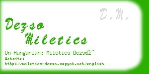 dezso miletics business card